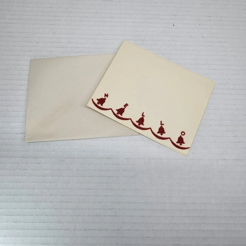 VTG 1950s Buzza Cardozo Velvetone Flocked‎ Christmas Notes Made in USA 9 Cards